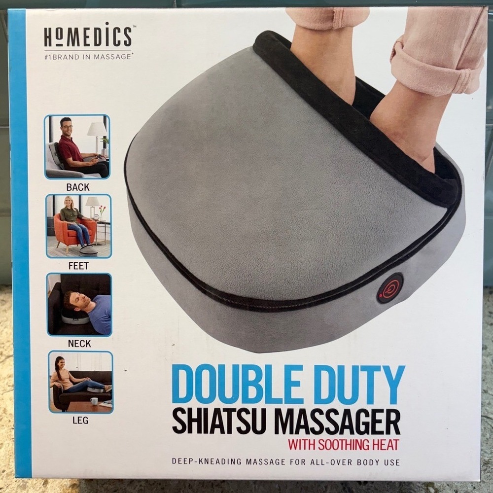NEW HoMedics Double Duty Shiatsu Massager with Soothing Heat